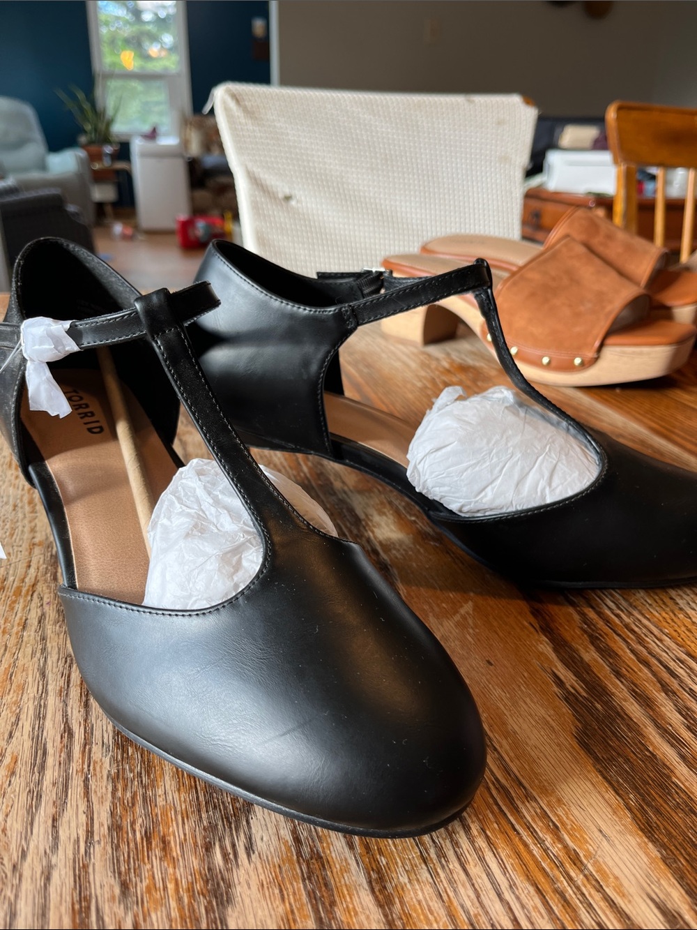 torrid Black T-Strap Low Block Heel Pumps 13WW